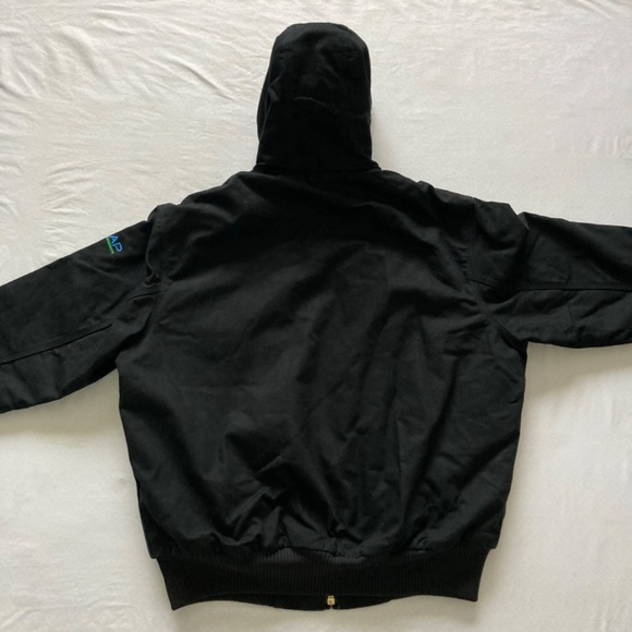 Carhartt men’s hooded canvas jacket with company logo - Picture 6 of 8